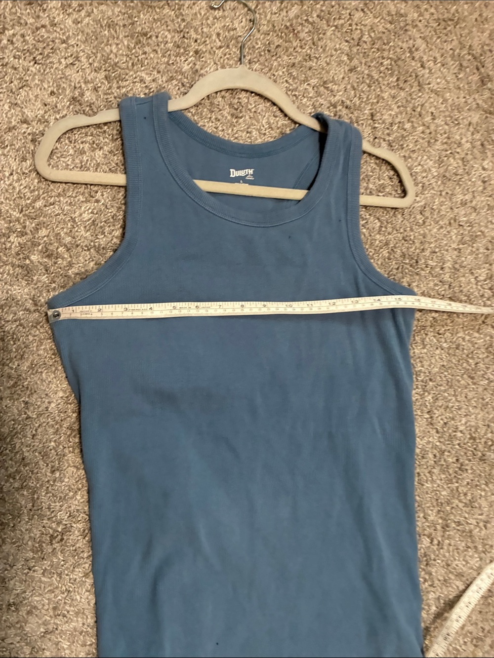 Duluth Blue Ribbed Racerback Tank Top - Picture 6 of 6